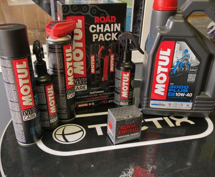 We are using Motul products to look after our beloved Royal Enfield Guerrilla 450 long termer.