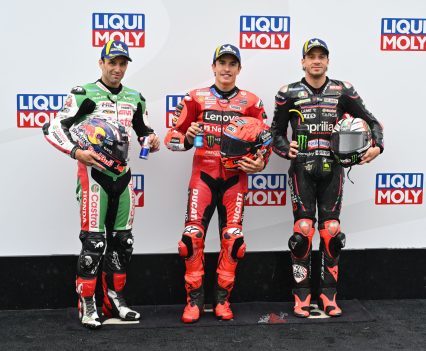 BikeReview-MotoGP-Round 11Qualifying Podium MotoGP Round 11
