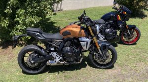 The GSX-8T (L) styled on the T500 two-stroke and the GSX-8TT (R) styled on the GS1000 come in at $17,990 and $18,990 ride away respectively.