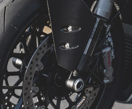 Semi-active Marzocchi suspension continually adapts to changing conditions.