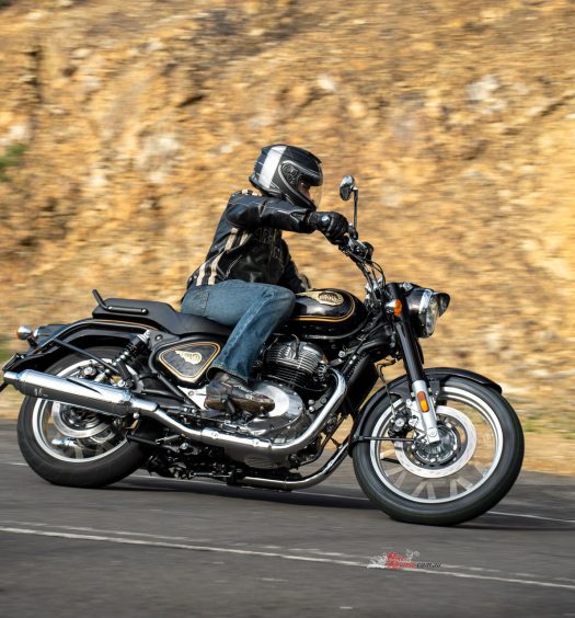 The Bullet 650 feels relaxed on open roads, with the 648cc twin adding easy torque without losing the bike’s old-school character.