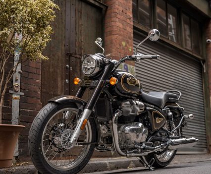 The Bullet 650 looks right at home in the city, where its classic styling still has plenty of street presence.