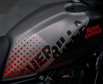 The Guerrilla 450 is available in two plain coloured versions and two versions with graphics, like this Apex Black.