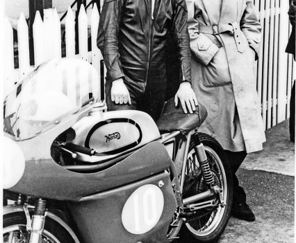 Francis Beart with Joe Dunphy in IoM TT practice in 1966.