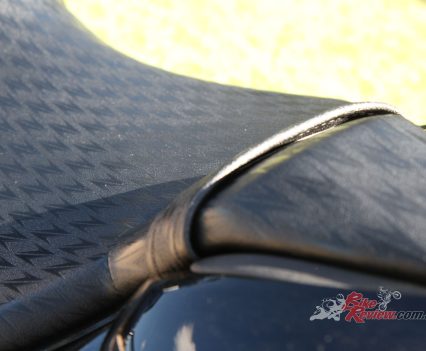 Tiny embossed Z logos in the seat cover reinforce the bike's family identity.