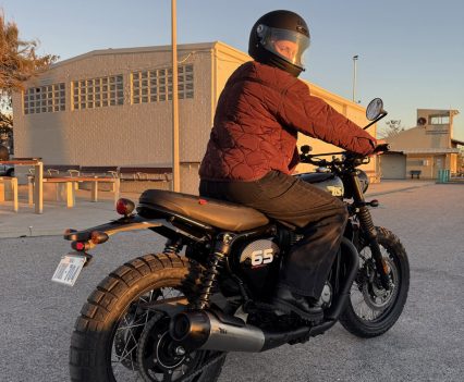 Jeff Leisk gets acquainted with one of the first BSAs on Australian roads.