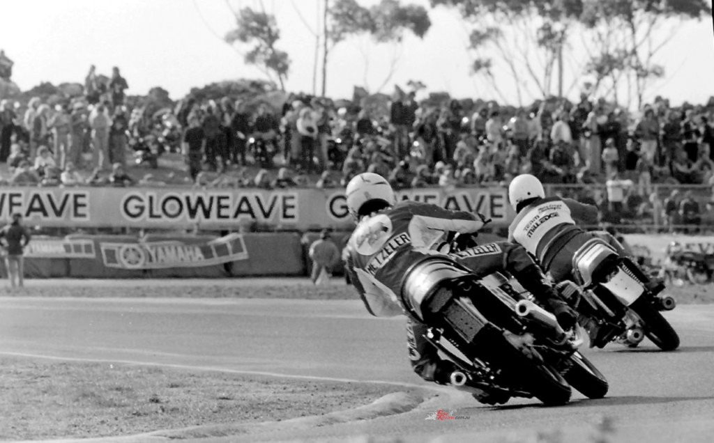 The 1977 Two-Hour brought packed spectator banks and plenty of period signage to Calder.