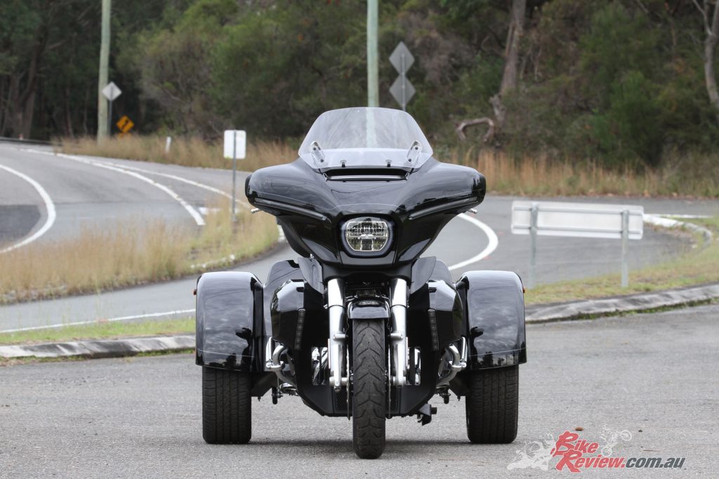 At 1455mm wide and 567kg ready to ride, the Street Glide 3 Limited is a substantial machine.