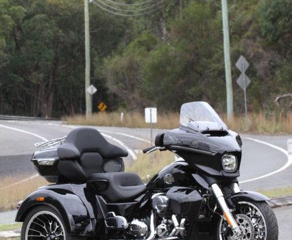 The Street Glide 3 Limited combines full touring bodywork and luggage capacity with Harley’s redesigned three-wheel chassis.