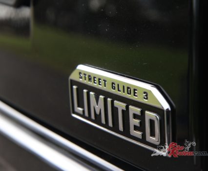 Street Glide 3 Limited badging distinguishes Harley’s flagship three-wheeled tourer.