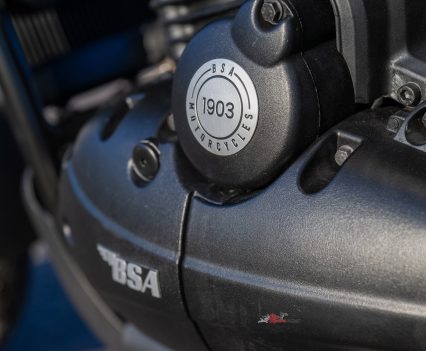BSA’s 1903 heritage badge is worked into the Bantam’s engine detailing.