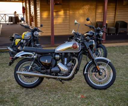 The Gold Star’s classic proportions are backed by modern fuel injection, ABS and Brembo brakes.