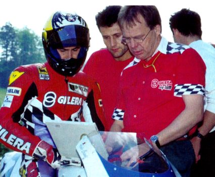 Harald Bartol works through development with Casoli, Gilera’s key test rider.