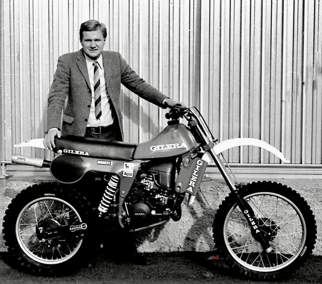 1980 Gilera B125 MX twin with designer Jan Witteveen.