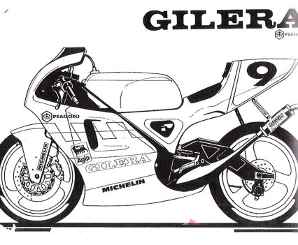 Period Gilera PR artwork for the GFR250 project.