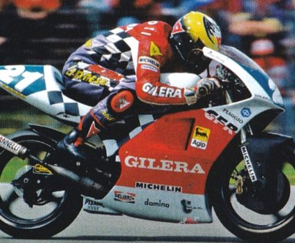Paolo Casoli aboard the GFR250 in 1992, before stepping up to the factory GP team.