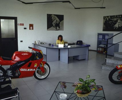 Inside Velate, where the GFR250 was developed away from Gilera’s road-bike operation.