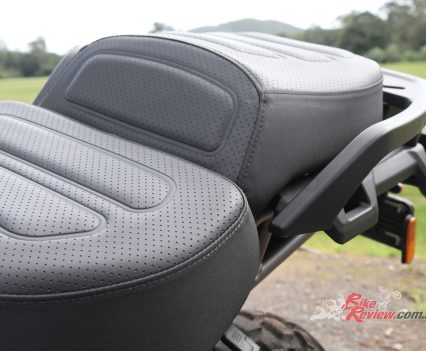 The two-piece seat is mechanically height adjustable, with a quoted range of 830–875mm.