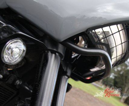The banking lamp illuminates sections of road the standard headlight can miss.