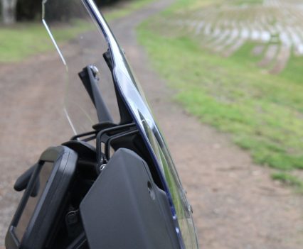 The adjustable screen offers a useful degree of wind protection for highway and touring work.