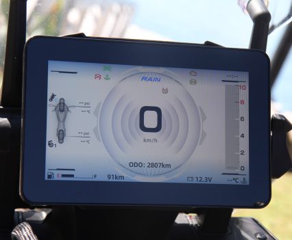 Four riding modes and three electronic suspension settings are accessible through the TFT display.