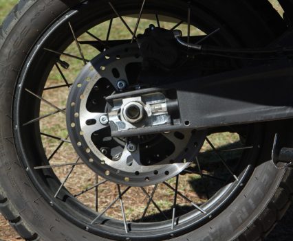 The rear 260mm disc is paired with a J.Juan caliper and Bosch ABS.