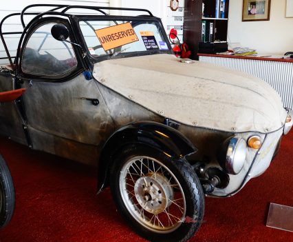 A 1959 Velorex Canvas Car.
