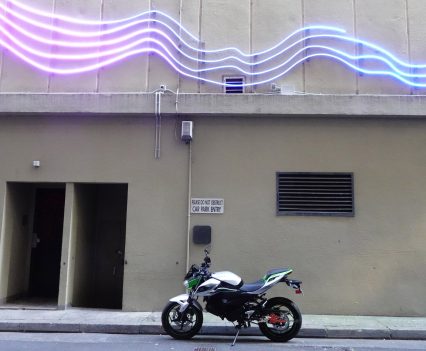 Kawasaki’s electric commuter makes a compact addition to the urban streetscape.